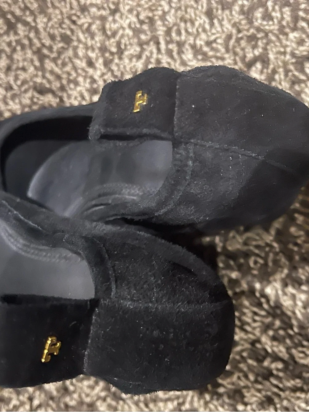 Tory Burch Black Suede Round-Toe Heels